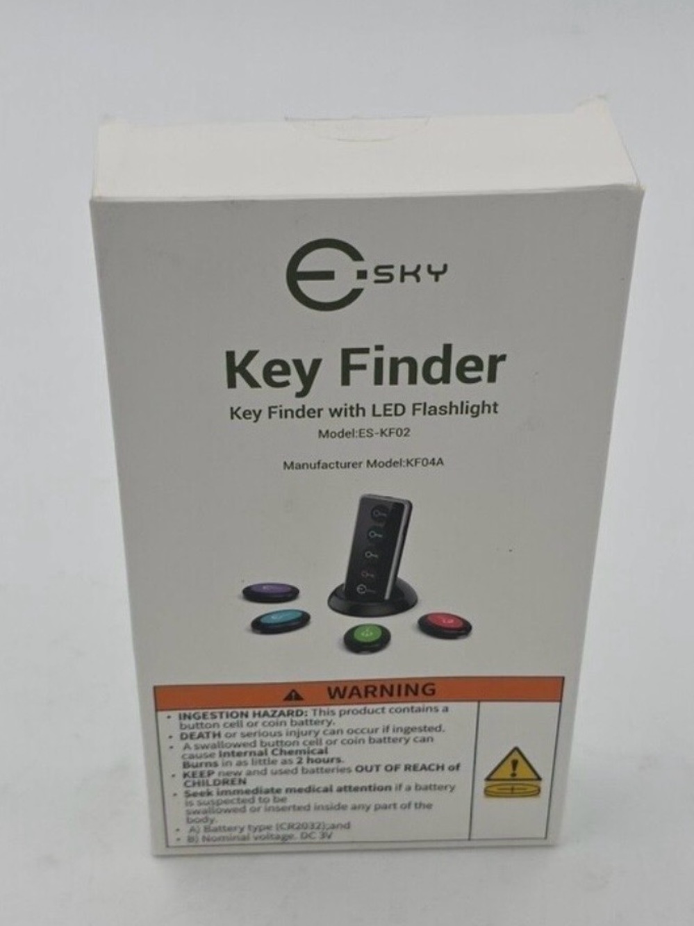 NWT Esky Wireless Key Finder (Model ES-KF02 / KF04A) LED flashlight